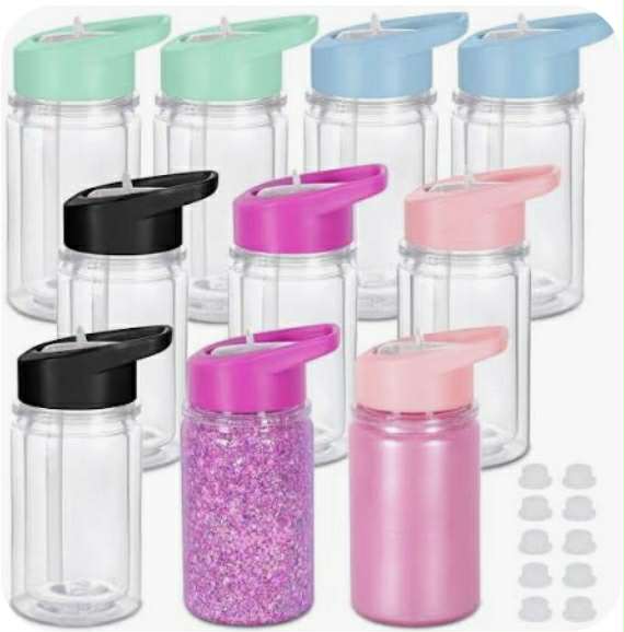 10oz Acrylic Snowglobe Kids Tumbler with Flip Straw