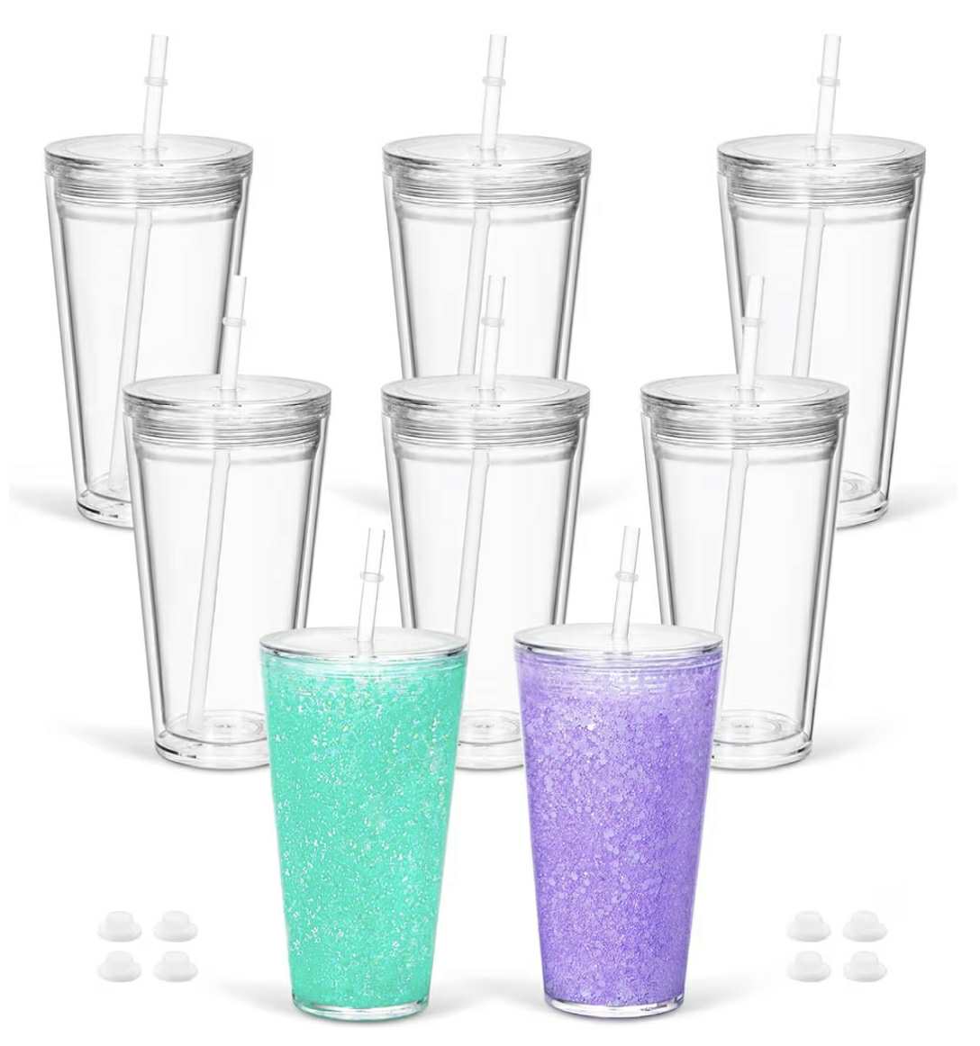 16oz Acrylic Snowglobe Tapered Tumbler